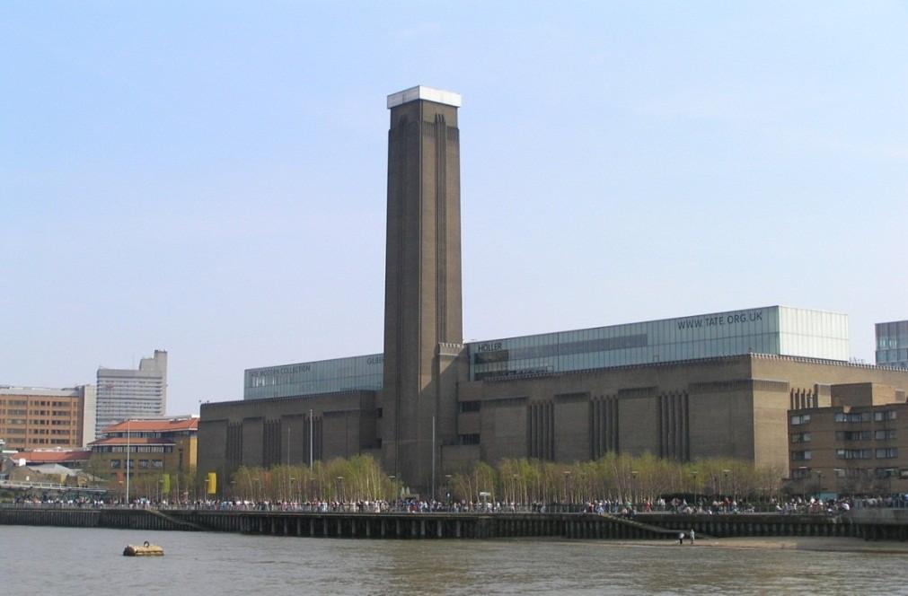 7. Tate Modern Tate Modern is a modern art gallery located in London. A lot of modern artists present their works here.