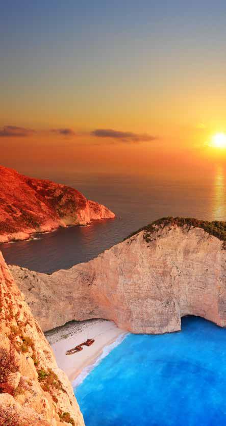INTRODUCING ZAKYNTHOS Zakynthos island is split into two very different scenic views. In the North & West the island is covered with wild greenery & mountains.
