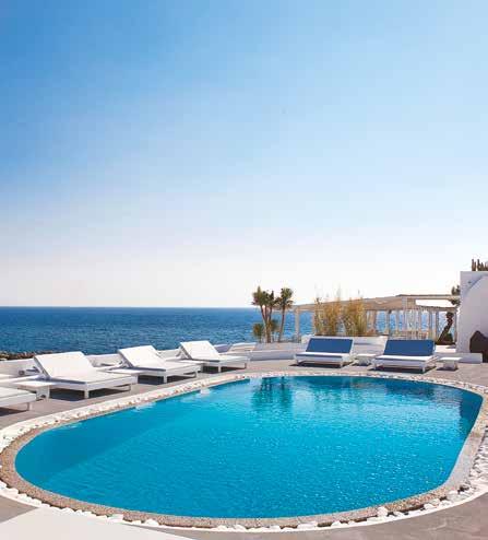 Notos Therme and, built in contemporary style overlooking the Fishermen Port and the Marina, next to Vlychada beach, is a member of the Small Luxury Hotels of the World.