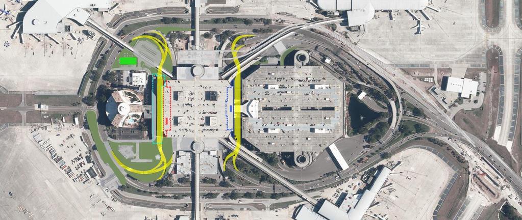 Curbside Expansion Overall Plan Departures Drive FAA Parking Lot Central Energy Plant