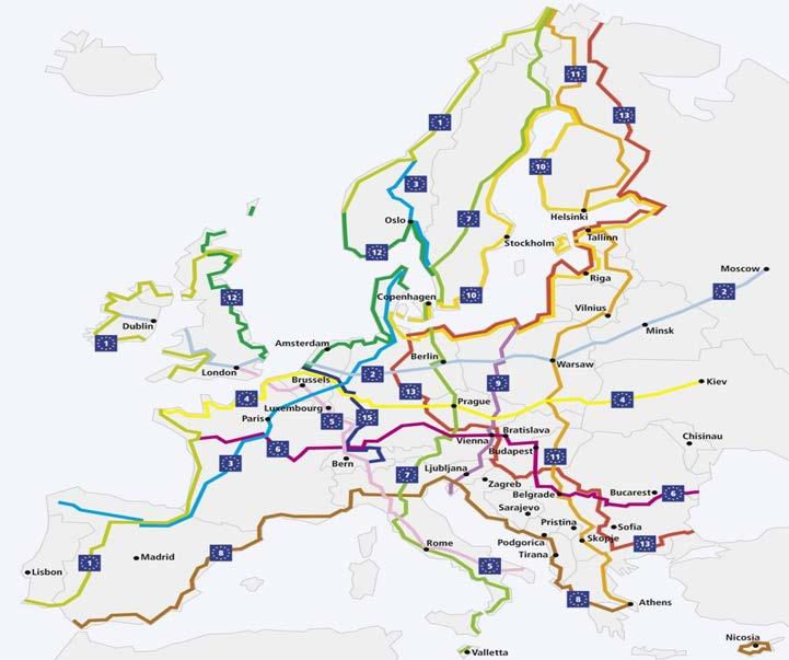 Examples of the co-financed projects: - EuroVelo - Iron Curtain Trail (EV 13) - St James Way (EV 3) - Hiking trail along Danube - Greenways - Via Francigena and