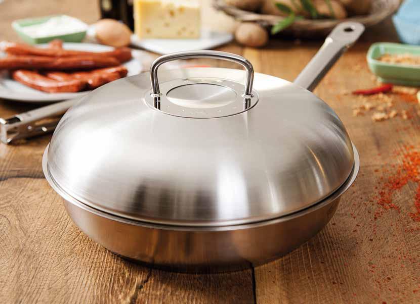 18 18/10 stainless steel pan Ideal for high-temperature frying. With stainless steel stay-cool handle. 20 cm ø Art. No. 084-368-20-100/0 A 24 cm ø Art.