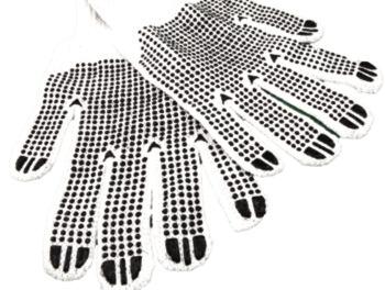Large ONLY 641 Cotton gloves GLOvES - PLASTIC DOT 5501 Gloves - plastic dot - 8 oz.