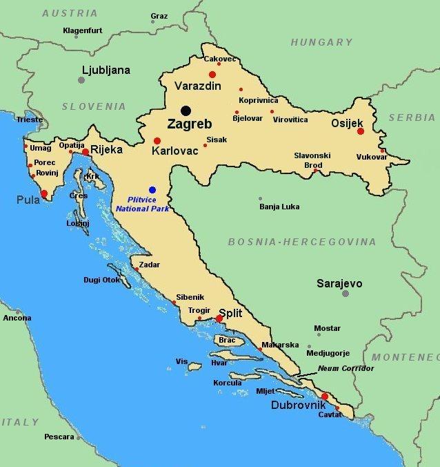 Map of Croatia Other destinations: Zagreb Split Opatija Dubrovnik Croatian destination no.