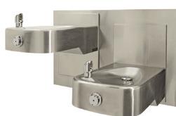 HYDRATION EQUIPMENT :: 2018 WALL MOUNTED MODELS * CONTINUED 1117L 14-gauge, hi-lo, adjustable height, satin-finish stainless steel, low-profile, integral bowl and trap with steel in-wall mounting