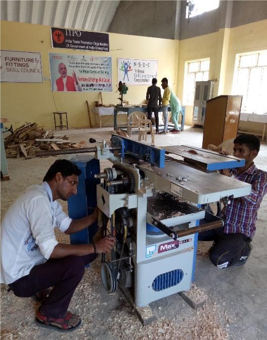 Skill Development Training Under the CSR project of ITPO through NBCFDC Furniture & Fittings Skill Council (FFSC) is skilling 64 candidates in the job role of Carpenter- Wooden Furniture with the