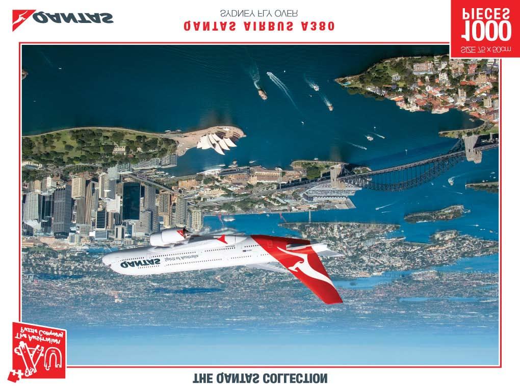 NEW The Qantas Collection, Airbus A380, Sydney Fly Over 1000pc Qantas was established in Australia over 90 years ago as the Queensland and Northern Territory Aerial Service and still services