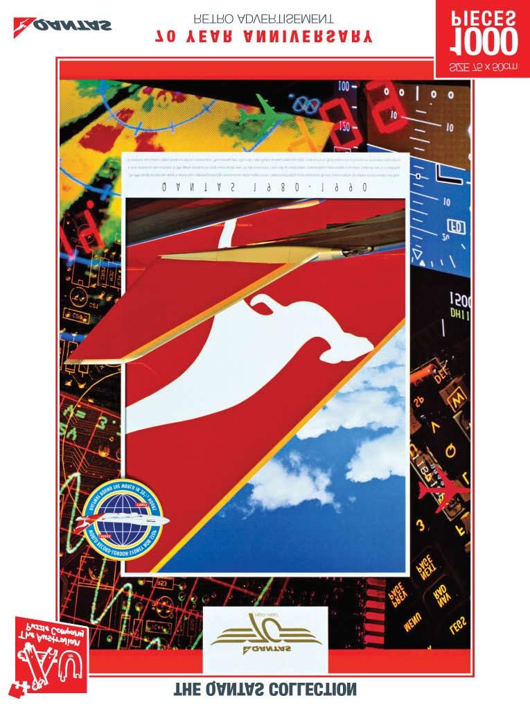 ANNIVERSARY LIMITED EDITION 3000 UNITS The Qantas Collection, 70 Year Anniversary & World Record Holder Retro Advertisment 1000pc The 1980 s brough revolutionary change to aircraft types, engineering