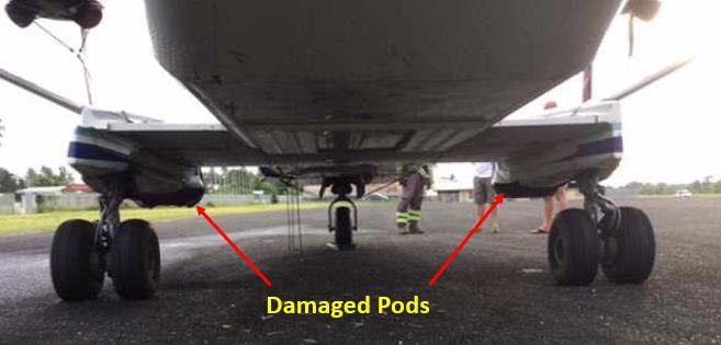 Figure 2: Damaged pods of the main landing gear