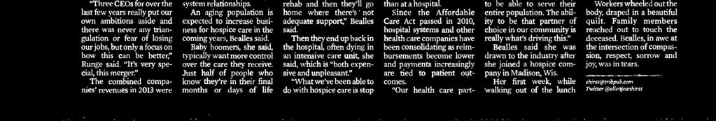 Bealles said. Then they end up back in the hospital, often dying in an intensive care unit, she said, which is "both expensive and unpleasant.