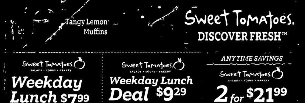 (5 SALADS SOUPS BAKERY Dinner $1O Deal After 4pm