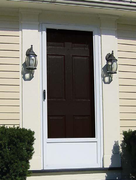Traditional The Harvey Traditional storm door has been designed to suit your style. Each door comes with both a glass and a insert.