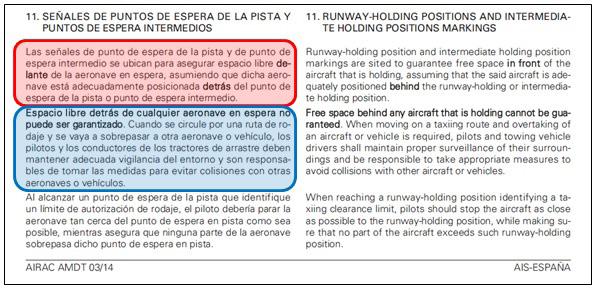 The one furthest from the runway, which would be encountered first by an airplane taxiing to the runway, corresponds to configuration B, described in point 5.2.