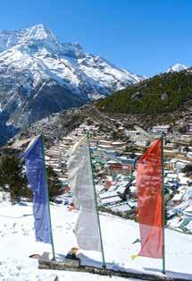 Finally a long steep ascent brings us to Namche, the gateway to the Everest Region, and if the weather is clear, we will have had our first glimpse of Mount Everest from the trail leading to Namche.