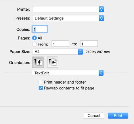 Ispis Osnovno ispisivanje - Mac OS X Objašnjenja u odjeljku koriste TextEdit kao primjer. Radnje na zaslonu mogu biti različite ovisno o aplikaciji.