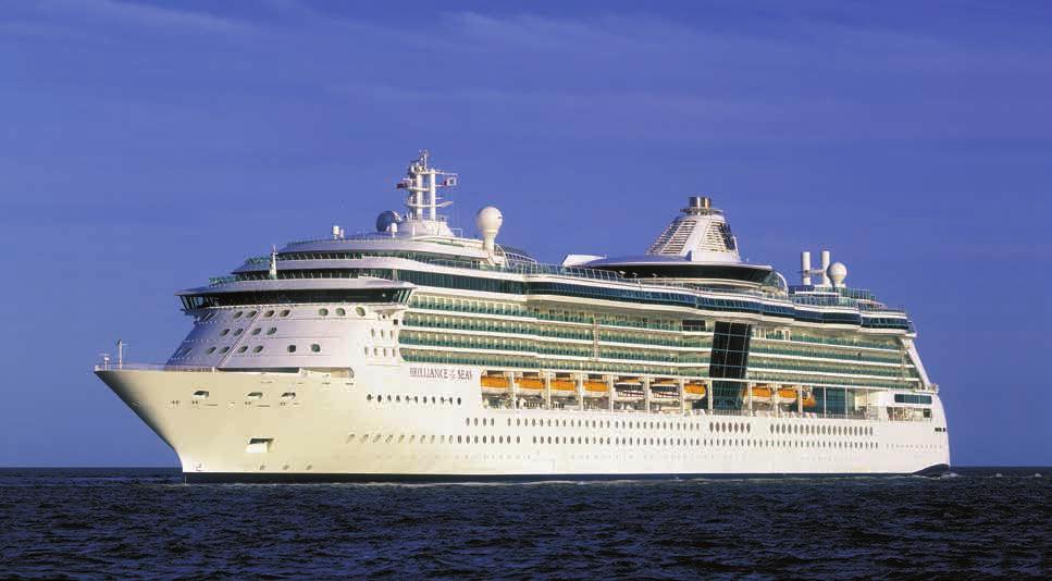 ENHANCED Brilliance of the Seas Maiden Voyage: July 19, 02 Passenger Capacity: 2,1 Total Crew: 859 Draft: 26.7' Speed: 25 knots (28.8 mph) Length: 962' 11 9 7 5 3 10 8 6 4 2 Beam: 105.