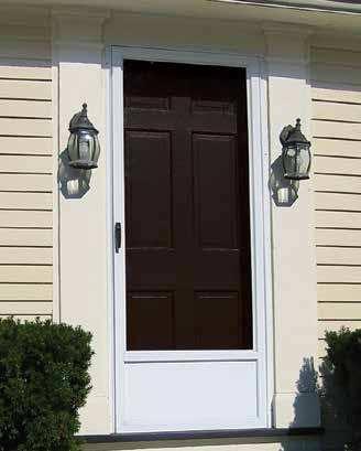 Traditional The Harvey Traditional storm door has been designed to suit your style. Each door comes with both a glass and a screen insert.