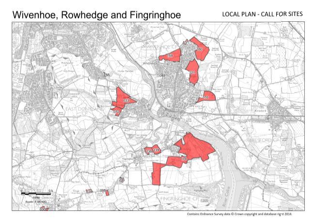 Figure 3: Wivenhoe- Call for Sites Tendring The Tendring SHLAA (October 2014) indicates that there is sufficient capacity to accommodate in excess of objectively assessed needs in the period to 2033.