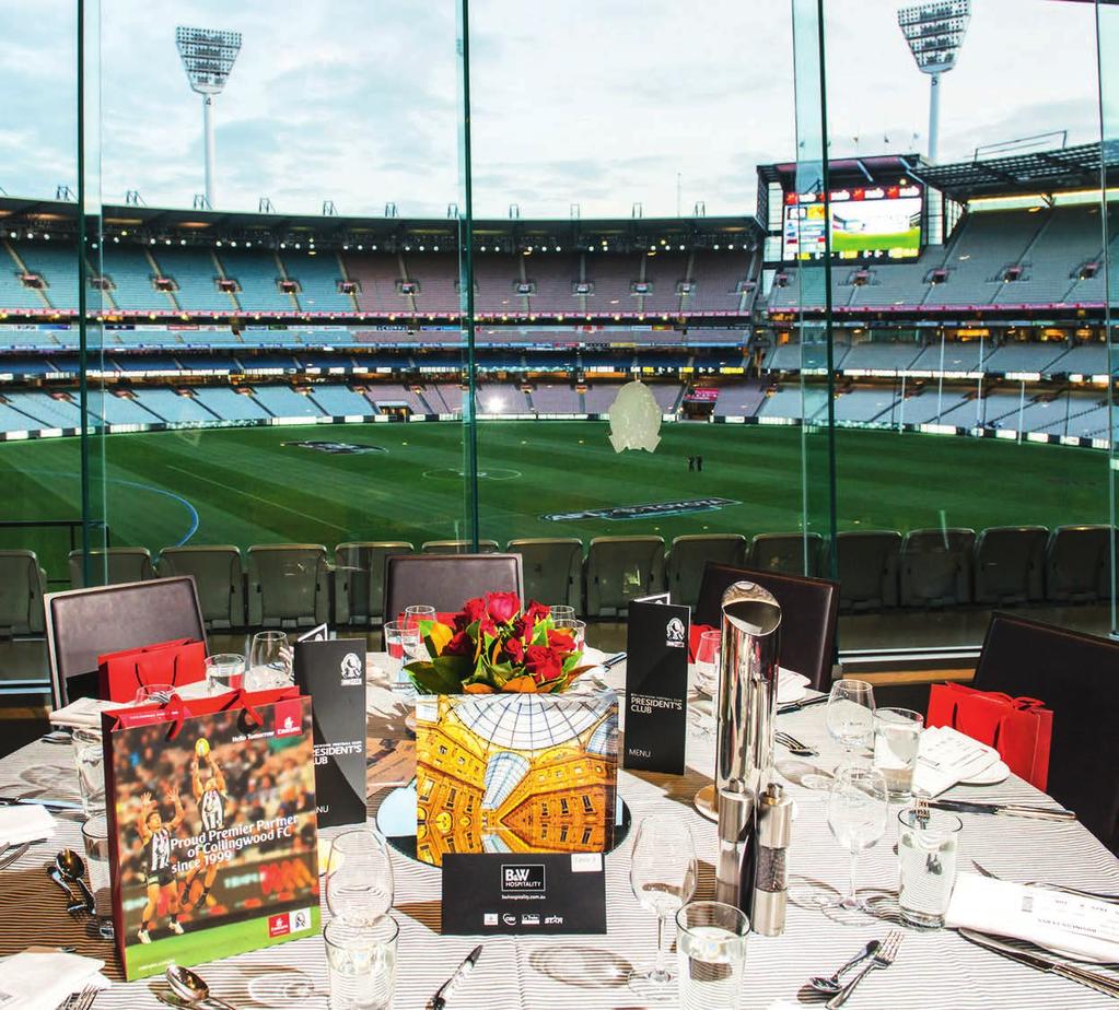 The AFL s most renowned dining experience PRESIDENT S CLUB The President s Club, Collingwood s premier match day event, offers a unique and premium experience for each home game.