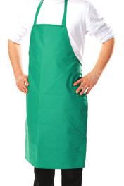 weight 325 grams Coated PVC Features Oil/fat resistant / clip cord APRONS WITH SLEEVES Maximum movement and flexibility Fix lock adjustment back and neck Elasticated wrists.
