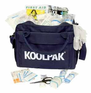 First Aid Kit Refill 1 Koolpak Handy First Aid Kit This compact kit has been designed specifically for personal use Contents includes all essential first aid items needed to treat minor injuries