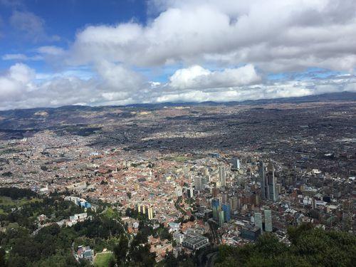 Bogota, Colombia Bogota, Colombia Bogotá, Colombia Colombia is a country in South America. It borders the Caribbean Sea. A lot of the landscape in Colombia is rainforest and jungle.