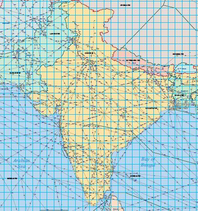 INDIA AIRSPACE SYSTEM Total airspace : 2.8 million Sq.NM (9.5 M Sq.Km) Oceanic : 1.74 million Sq.Nm (Bay of Bengal, Arabian Sea & Indian Ocean) Continental : 1.04 million Sq.