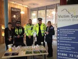 Edinburgh NPT Sergeant Rennie and PC s Bonnar and Wheater from the Edinburgh Neighbourhood Policing Team took part in a crime prevention awareness raising event on the morning of Friday 11 th
