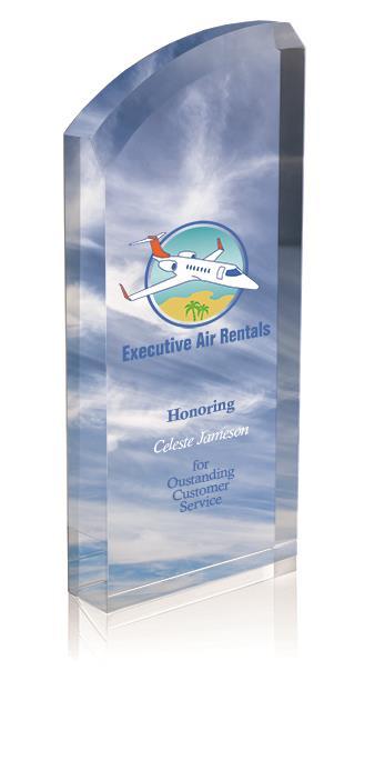 36625 Enterprise Curve Award Reward excellence with this modern shaped award Acrylic 3-1/2 w x 8 h x 1 d $35.