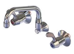 YZ315 Wall mount sink set, 220mm Swing Aerated spout, jumper valve,