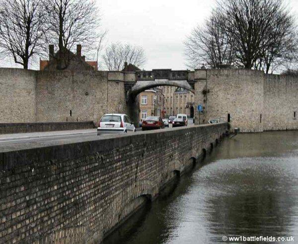 Lille Gate during or just after the War. Photo Realistic Travels The Lille Gate today.