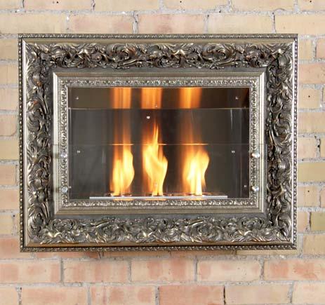 3/4 Vintage Picture Frame Three Burner Wall Firespace