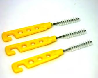 1 7/8 long x 1/2 diameter nylon bristle with overall length 3 3/4. 3/pkg 12.