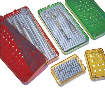 SMALL INSTRUMENT TRAYS WITH MATTING Colour coding allows for easy department differentiation - Available in Red, Green, and Natural - Mix and match lids and base colours by purchasing various colours