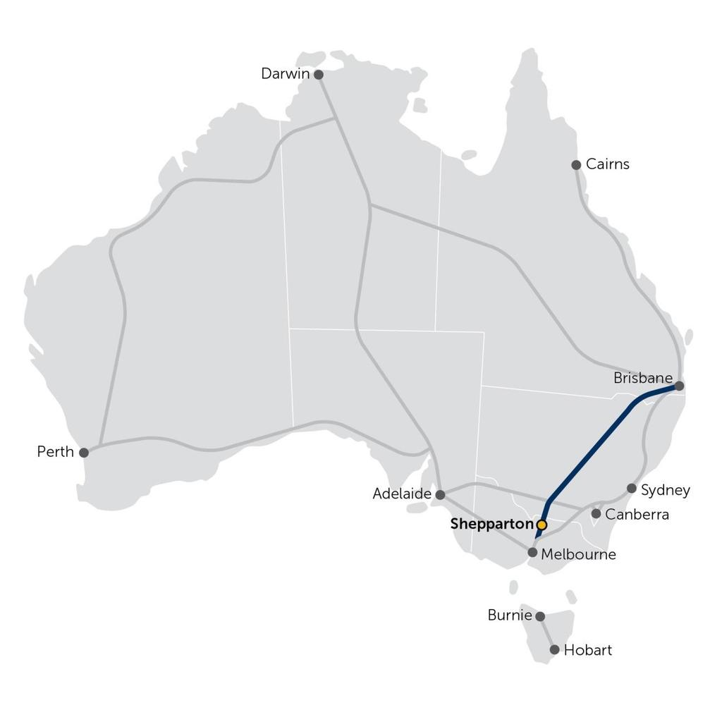 Strategic Importance of the Goulburn Valley Highway/Ford Road/Wanganui Road Intersection 8. The Goulburn Valley Highway is on a Nationally Significant Route, connecting Melbourne and Brisbane.