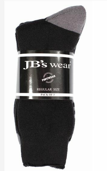 Sizes 6-10 & 11-13 VRSX7205 $14.99 $17.24 inc. GST JB Outdoor Socks 3 pack 6WWSO Perfect for: Everyday outdoor exercise and work socks 3 pack. A blend of cotton, polyester & elastane.
