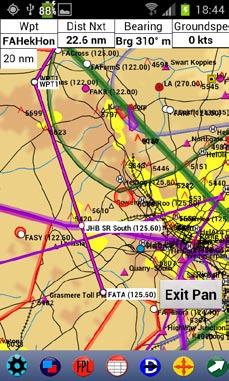 The purple Flight Plan Line appears on the screen. SAVE FLIGHT PLAN After a flight plan has been created, SAVE the flight plan.