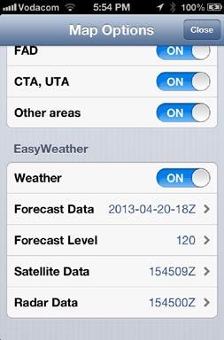 the Weather Download Symbol (which on the Phone is only