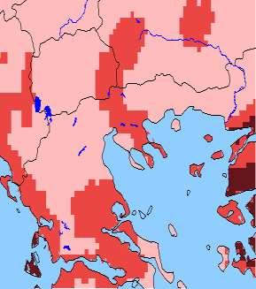 Region of West Macedonia, Pella, Kilkis, Imathia, Pierria (from Central Macedonia Region) and the Region of East Macedonia and Thrace have moderate ground acceleration (0.80 to 2.