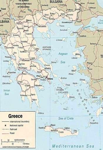 Fig. 1.5 Map Greece Source: Greek Maps 1.