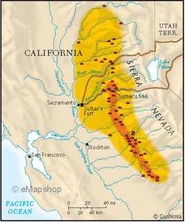 California Gold Rush 1848 - James Marshall discovers gold at Sutter's Mill 1848: Gold Rush begins 1848: 400 migrants 1850: 44,000 overland
