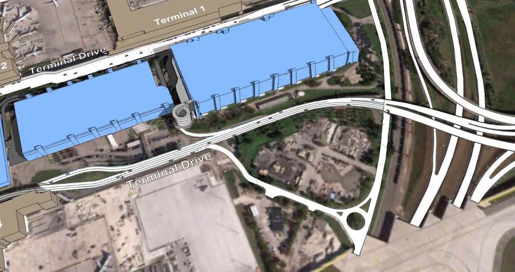 Existing Roadway Congestion (PRELIMINARY DRAFT) WORK IN PROGRESS - FOR DISCUSSION PURPOSES ONLY Limited weave distance (exiting garage and RCC) Roadway narrows from 4 to 3 lanes Departures level