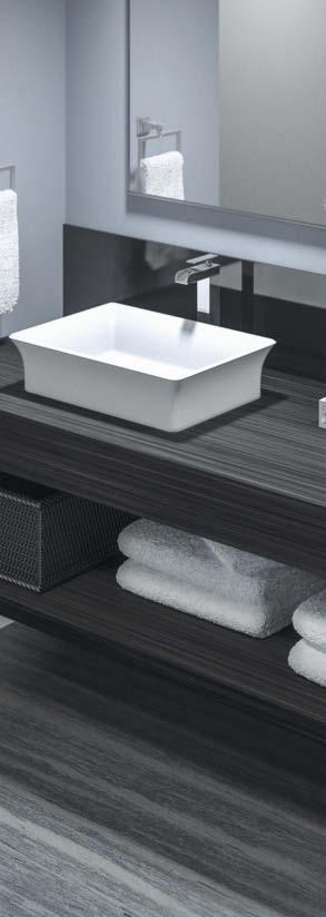 Bathroom Sinks Riveo s collection of high-quality sinks will satisfy the most demanding customers. Several models are available: surface-mount vessels, drop-in and undermount sinks.