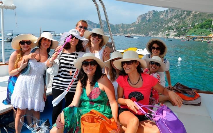 CAPRI BLUE TOUR FROM NERANO Pick-up from Hilton to Nerano by van and boarding to Capri. Arrival to Marina Grande approximately at 10:00AM and 6 hours of free time.