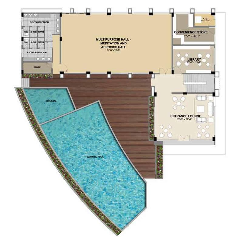 CLUB HOUSE - Ground Floor Plan Note: Shape of the swimming pool is only indicative