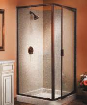 Thinline 145HI/745HI Clear Glass Burnished Copper Thinline enclosures, in a variety of confi gurations, feature a framed pivot or hinge door.