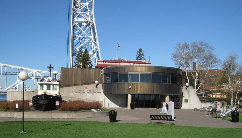 Army Corps of Engineers is located along the Duluth ship canal at the Aerial Lift Bridge.
