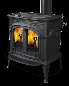 intrepid II CATALYTIC WOOD STOVE CLASSIC BLACK BISCUIT MAJOLICA BROWN BORDEAUX vintage style 8 Intrepid II in Classic Black shown with transitional doors FLEXIBLE With its compact size and the option