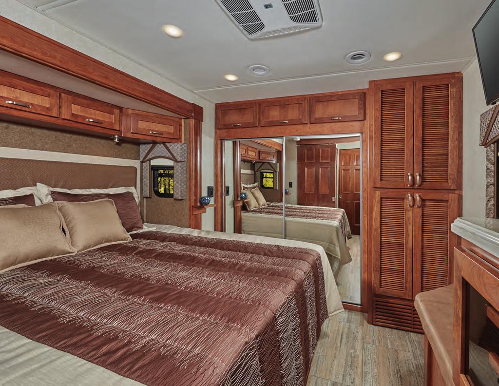 LEGENDARY RENEGADE QUALITY VALENCIA The Valencia master bedroom offers great storage, thoughtful design and first class accommodations.