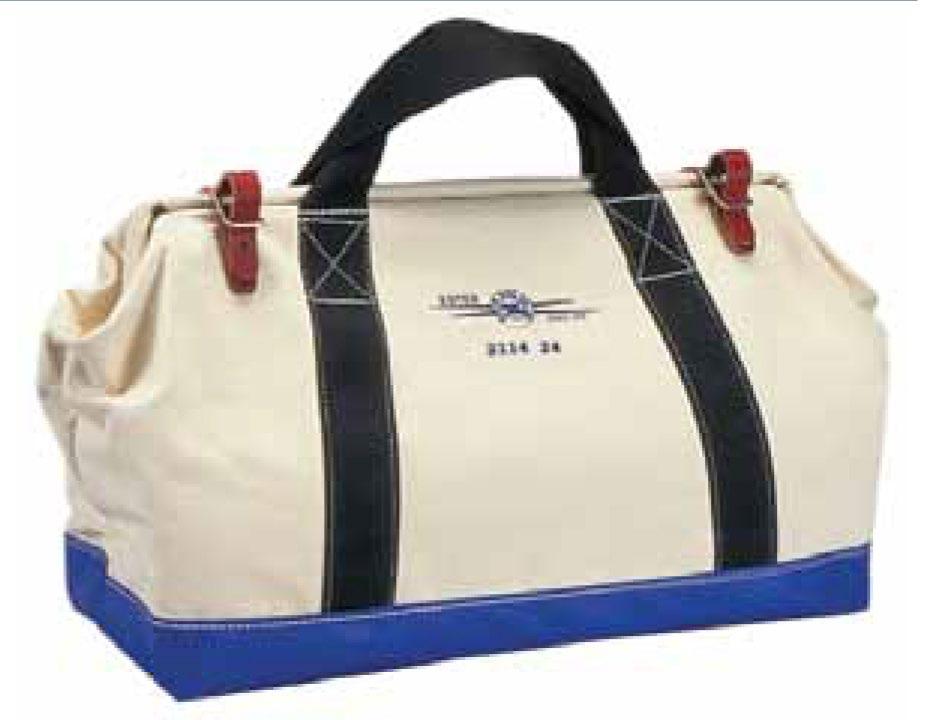 Brass grommets are placed in bag bottoms for drainage. REL-SPR-CSE - HYDRAULIC TOOL BAG H/D vinyl padded bag, held securely closed by a velcro strip.